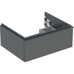 Mueble bajo Geberit iCon para lavabo, con un cajón: Ancho de lavabo=60cm, Cuerpo y frontal: lava/cubierto mate, Tirador: lava/con pintura polvo al horno mate
